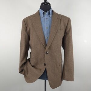 PJ Paul Jones Blazer Mens 2XL Brown Check Tweed Sport Coat Jacket Fall